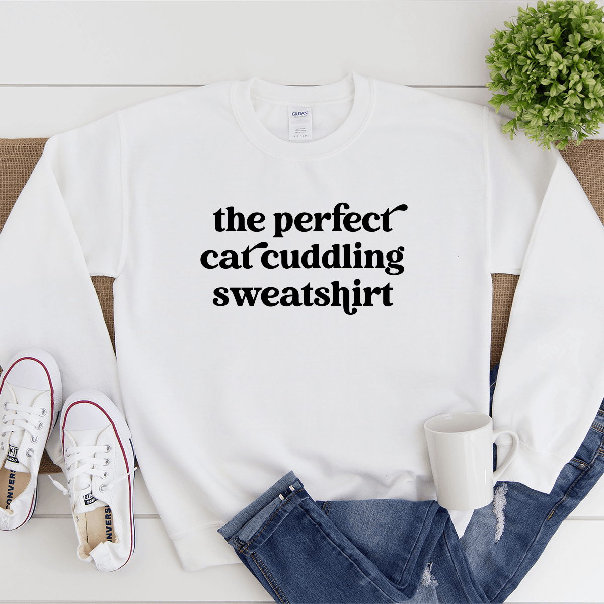 The Perfect Cat Cuddling Sweatshirt - Sweatshirt