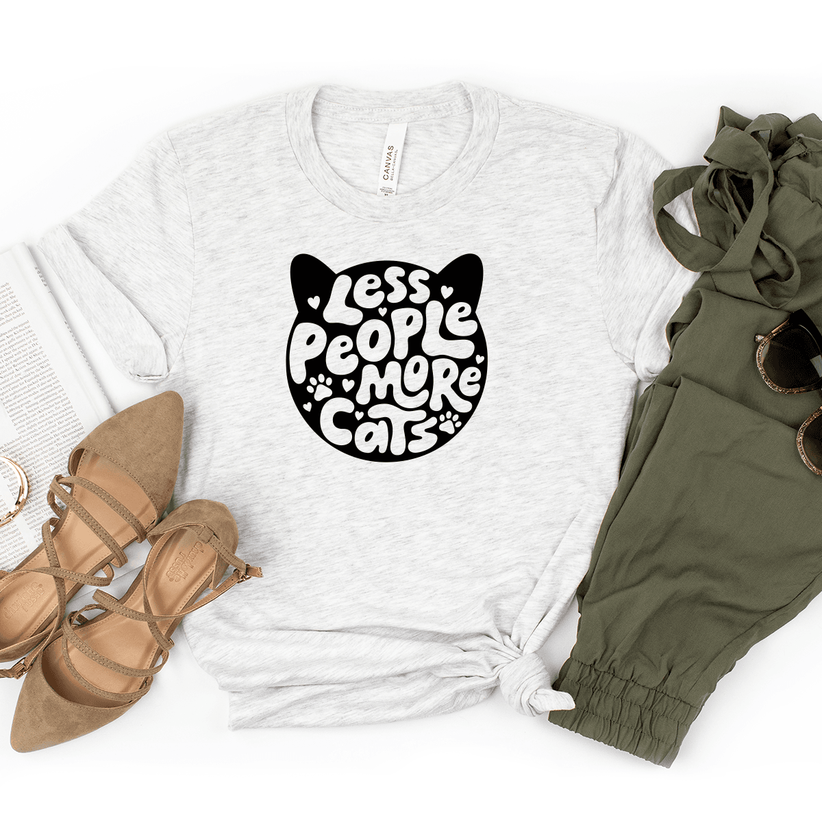 Less People More Cats - Bella+Canvas Tee