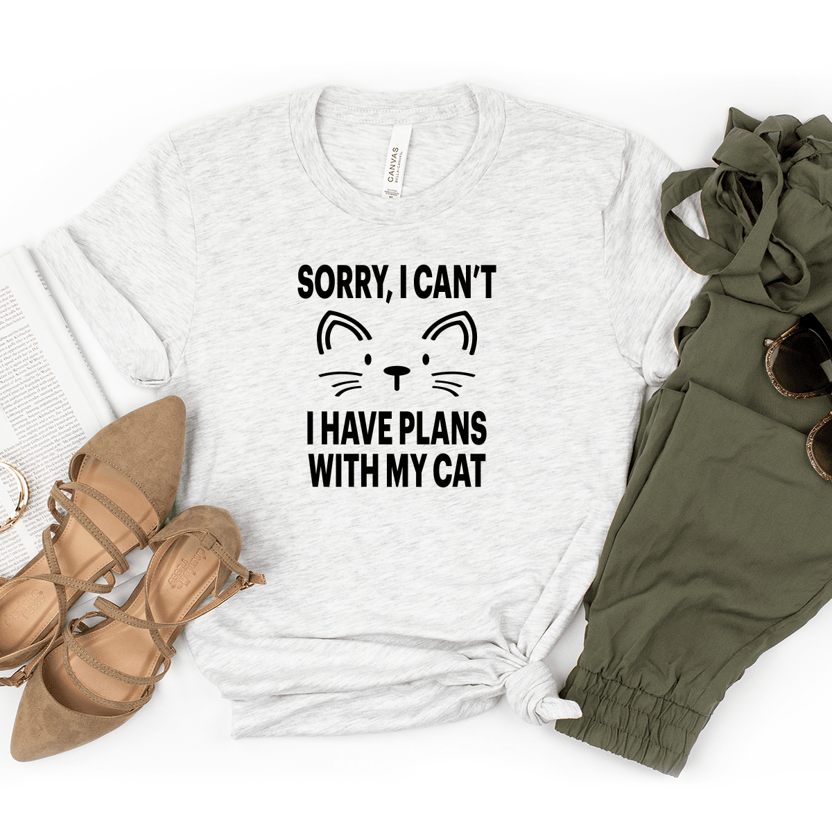 Sorry I Can't. I Have Plans With My Cat - Bella+Canvas Tee