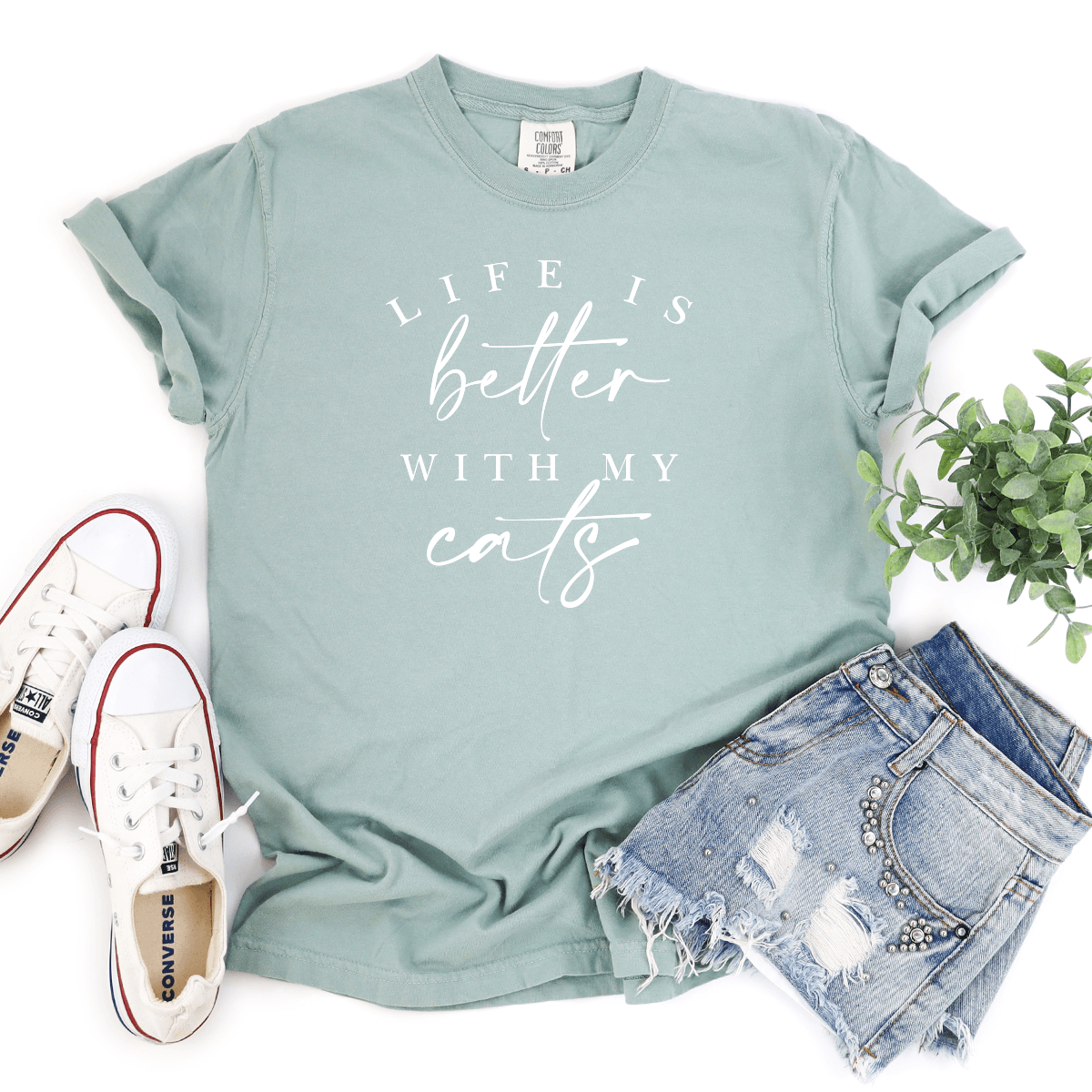 Life Is Better With My Cats - Premium Wash Tee